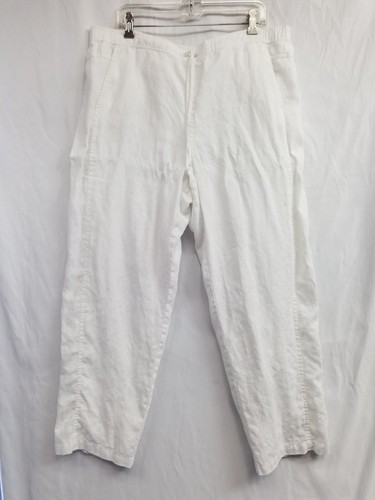 Orvis 100% Linen White Fully Lined Drawstring Pants Pockets Coastal Size XL Men - Bild 1 von 11