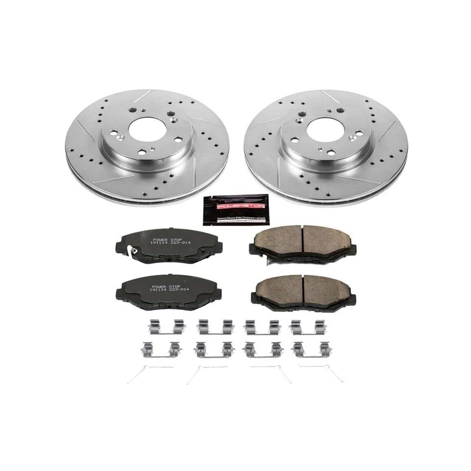 KC6490 Powerstop 2-Wheel Set Brake Kit With Calipers Front for Honda Accord Fit - Imagem 4 de 4