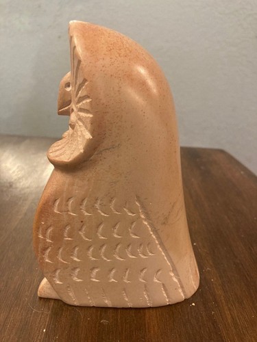 Vintage Carved Owl Folk Art Statuette 5.5" x 4" x 2.75" Heavy & Solid - Picture 7 of 9