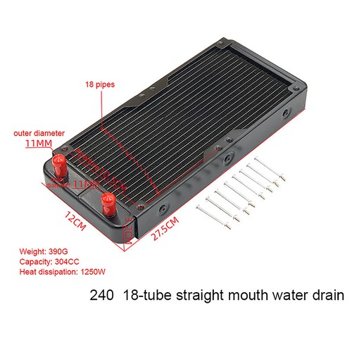 PC Water Cooling Radiator Aluminum For CPU GPU RAM Heatsink Exchanger Fan Cooler - Afbeelding 15 van 36