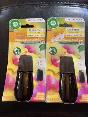 (2) Air Wick Essential Mist Refills HIBISCUS & BLOOMING ORCHIDS Ltd Edition