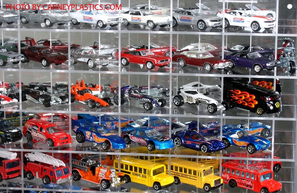 Hot Wheels compatible Display Case fits 144 cars 1:64 with Side Angled Full View - Image 2 of 4