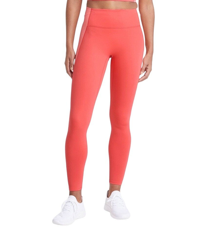 NWT Target ALL IN MOTION Contour High Rise Legging Coral Orange Sz L Pockets  | eBay