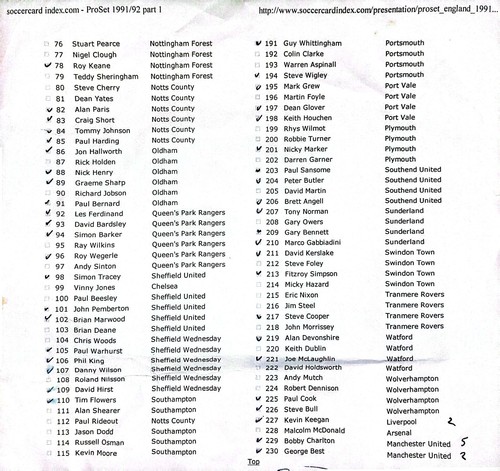 ProSet 1991/92 football card set over 100 cards - Zdjęcie 4 z 8