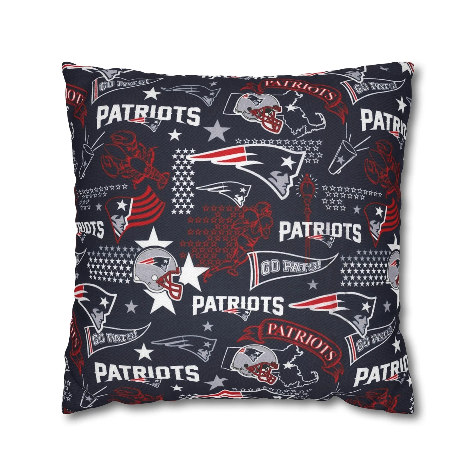 New England Patriots Square Throw Pillowcase