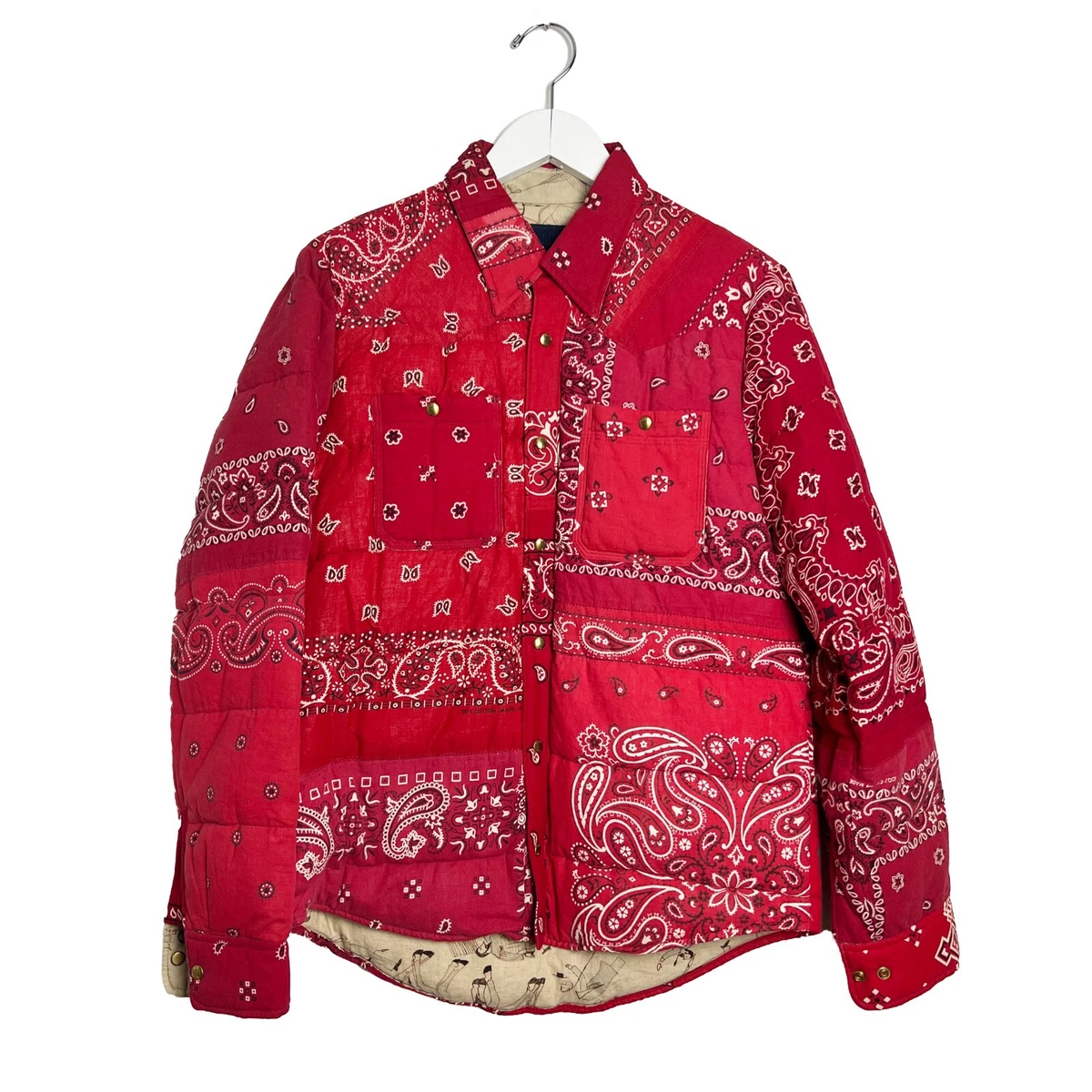 Visvim Red ICT Kerchief Bandana Down Quilted Jacket NWT Size 2