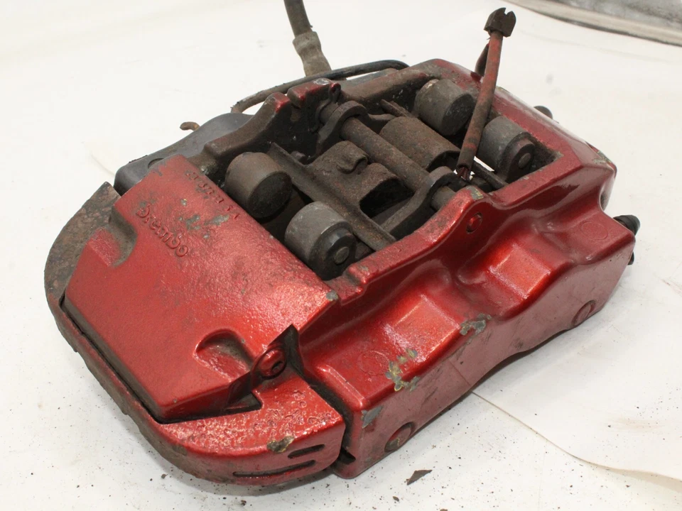 Audi Q7 2007 Mk1 левый пассажирский задний тормозной суппорт 3.0 TDI Brembo красный - Изображение 3 из 4