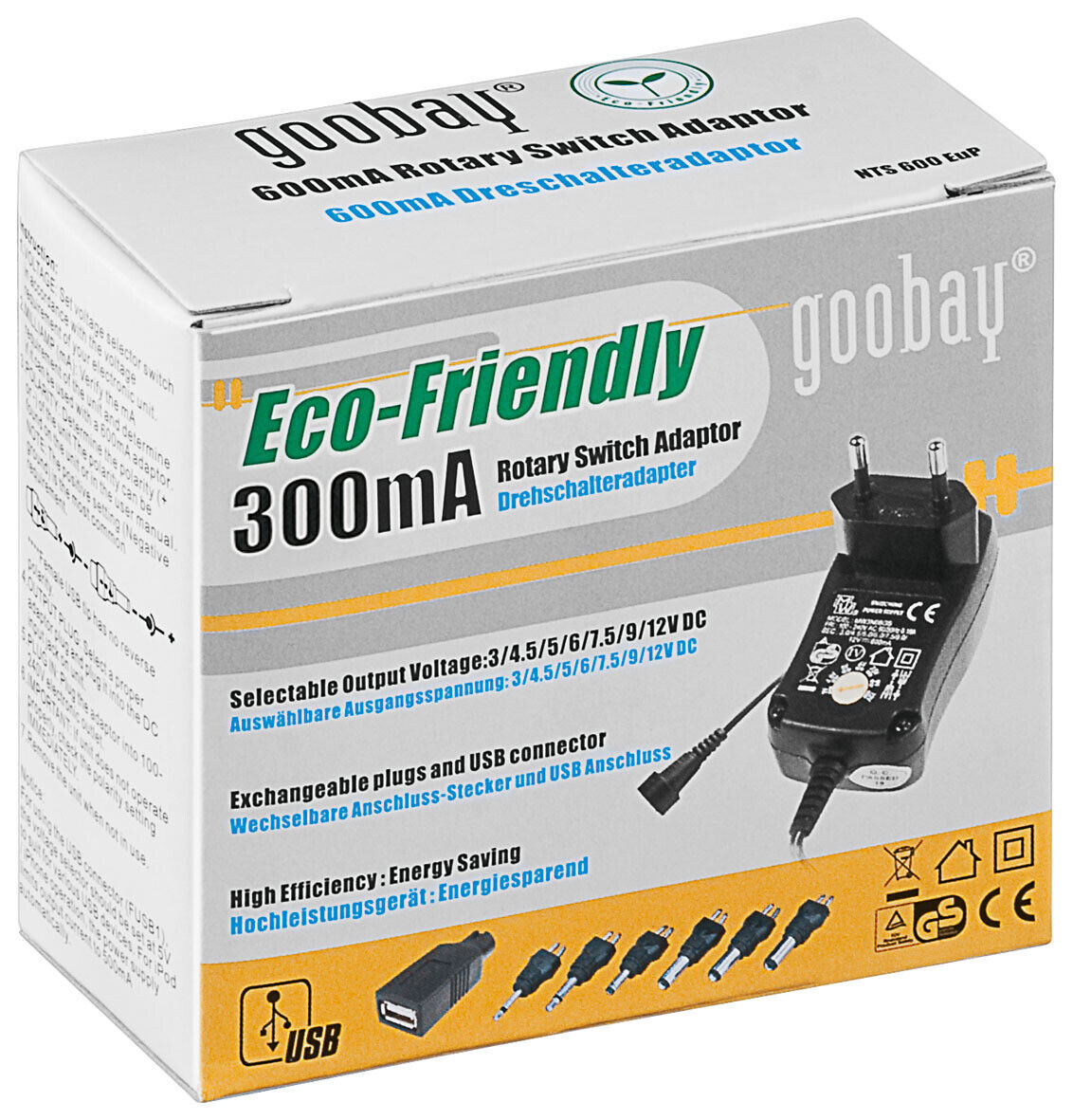 Goobay 67950 Universal Netzteil 3V - 12V Netzgerät mit 6 Adapter DC  Hohlstecker & Klinkenstecker max 7,2W / 0,6A Schwarz kaufen