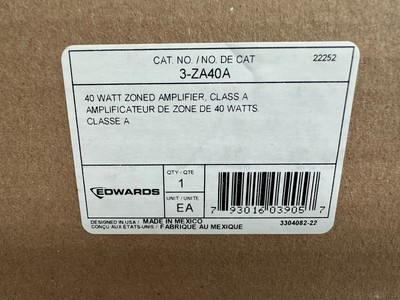 Amplificatore Zonato Edwards EST 3-ZA40A 40 Watt Classe A, Per Allarmi Antincendio - Foto 2