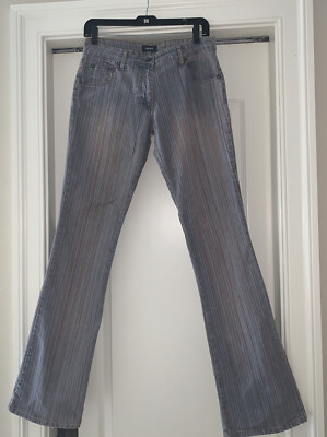 Mexx Women's Multi-Color Striped Denim Straight Leg Jeans- US Size 24-25