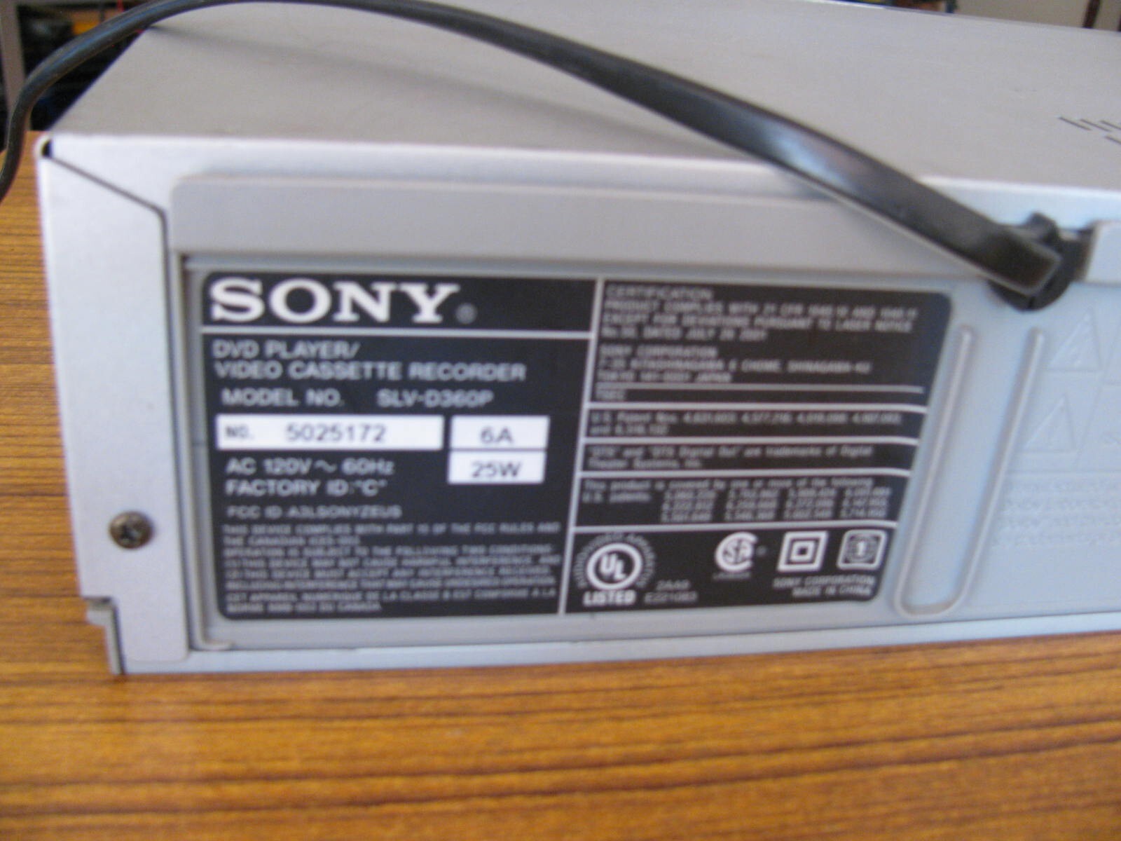 Sony SLVD360P DVD Player/VHS Recorder Tested Great Working Condition No Remote eBay