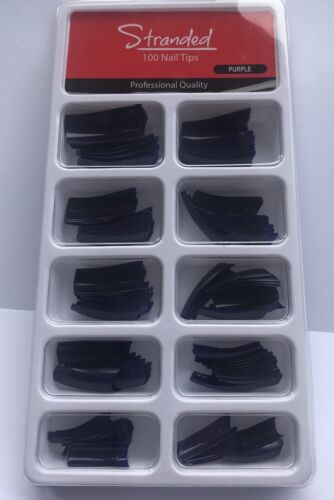 Stranded professional Quality 100 Nail Tips In 10 Sizes colour choice false nail - Picture 11 of 24