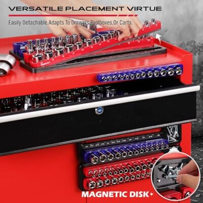 Magnetic Socket Holder Organizer Set: 6-Piece Detachable 1/2