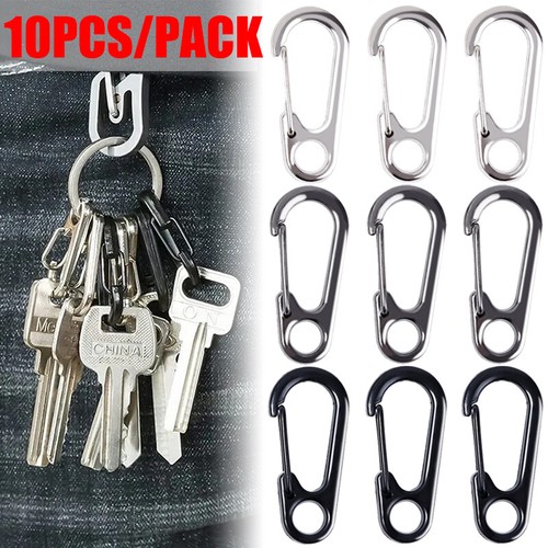 5/10Pcs Mini Carabiner Keychain D-Ring Clip Hang Buckle Survival Outdoor Camping - Picture 7 of 18