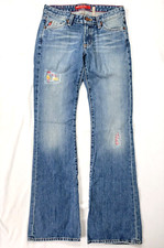 Big Star Jeans Denim Blue Women's Size 26 R FLARY Made in USA Embroidered Stitch