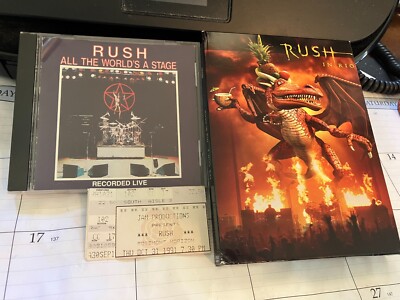 RUSH 2 DVD+1 CD LOT: RUSH IN RIO + ALL THE WORLD'S A STAGE + CONCERT TICKET