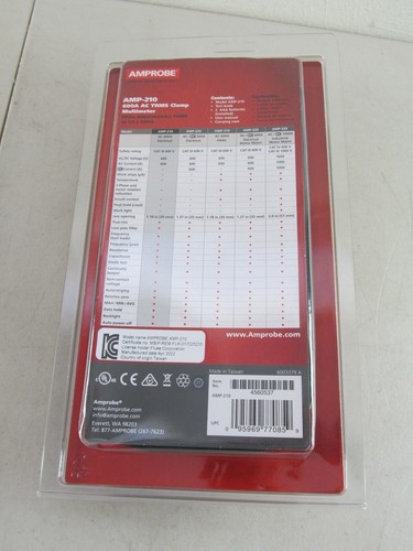 AMPROBE AMP-210 600A Clamp Meter True RMS, AC/DC Current Measurement New in Pkg. - Picture 6 of 11