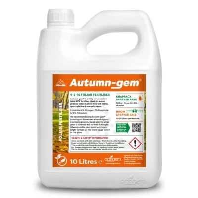 NUTRI-FLO Autumn-Gem Liquid Foliar Lawn, Turf & Grass Fertiliser - FEED YOUR GRASS 4-2-16