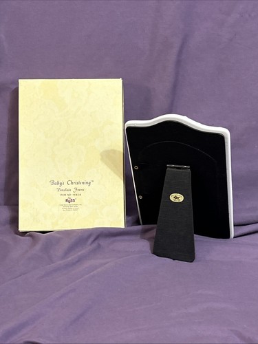 New in Box Vintage Baby's Christening White Porcelain Frame By Russ 3.5 X 5" - Picture 3 of 3