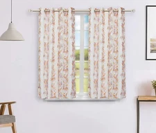 Polyester Floral Print Window Curtain (Pack of 2, 5 Feet)