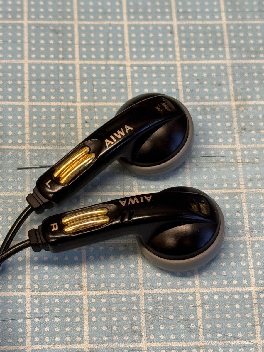 Vintage AIWA HP-V14 Headphones Earbuds and Remote Japan | eBay