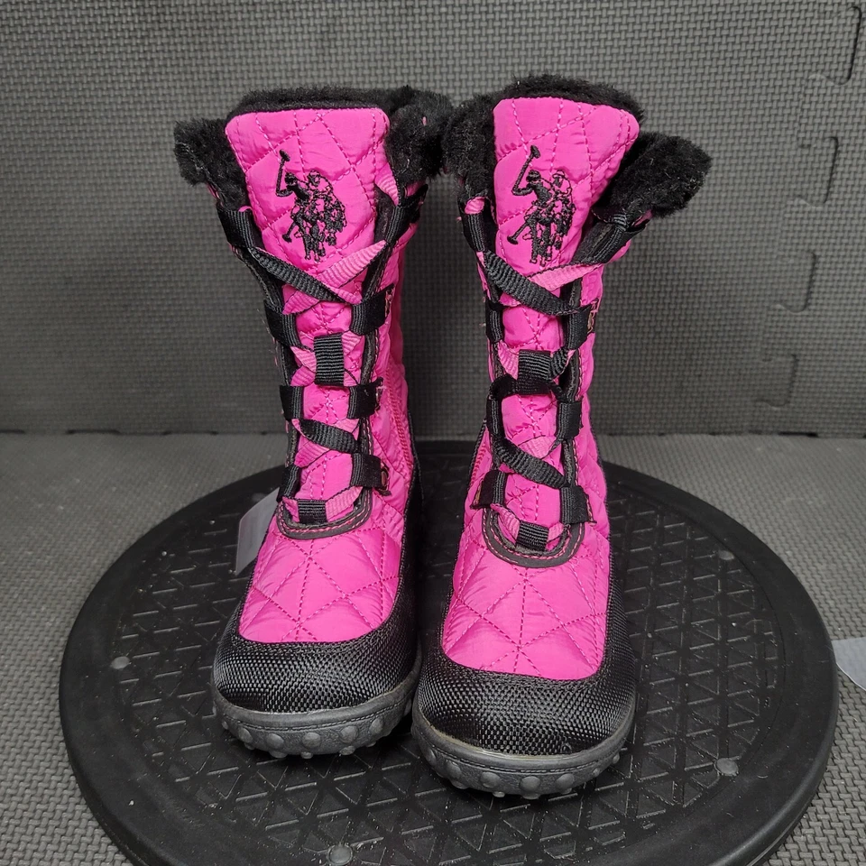 Botas de invierno US Polo Assn Molly para niños pequeños talla 10 negras rosas botas forradas de piel sintética Foto 2 de 4