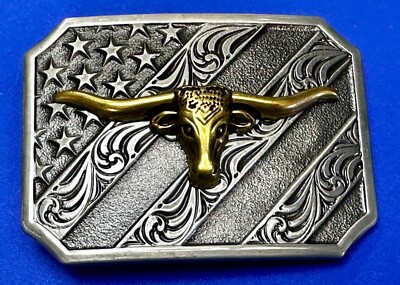 Patriotic American Flag Western Texas Longhorn Patriots Tone