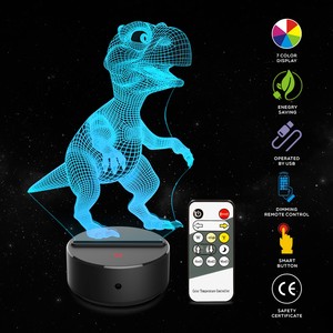 dinosaur 3d night light touch table desk lamp