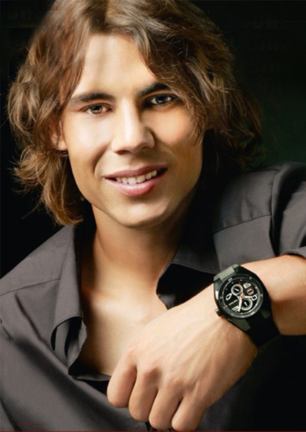 Rafa Nadal Smiling And Wearing Her clock 8x10 Picture Celebrity Print