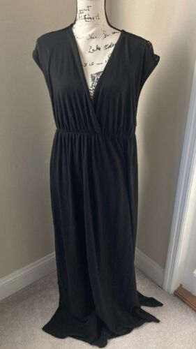 Swim by Cacique Black Maxi Dress Cover-Up - Plus Size 22/24 - Picture 1 of 6