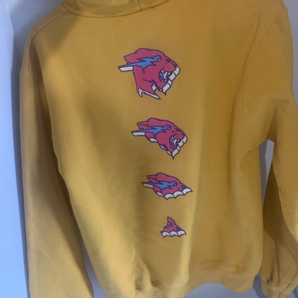 Mr Beast Hoodie Mens Sz S Yellow Frosted Champion Large