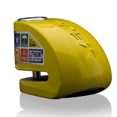 Xena Xx6 Disc Lock 120db Alarm Motorcycle Security 6mm Pin Yellow