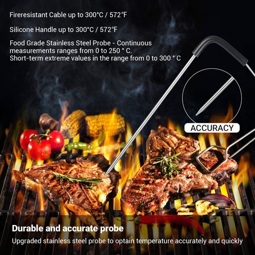 Bluetooth Grillthermometer IBT-2X Sonden Sensor C/F Tragetasche Kasten BBQ Oven - Bild 27 von 47