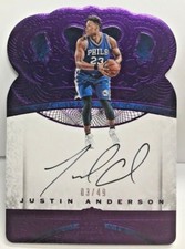 Justin Anderson 2016-17 Panini Preferred Crown Royale on-card Autograph Auto /49