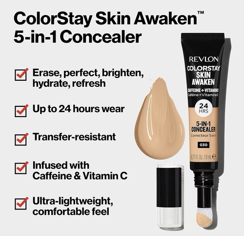 Revlon ColorStay Skin Awaken 24 HRS 5-in-1 Concealer ~ 076 Caramel - Picture 4 of 4