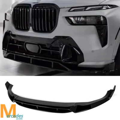 GT Style Gloss Black Front Bumper Lip Splitter For BMW X7 G07 LCI M Sport 23-25