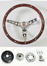 69-93 Oldsmobile Cutlass 442 Wood Steering Wheel With Rivets High Gloss 15