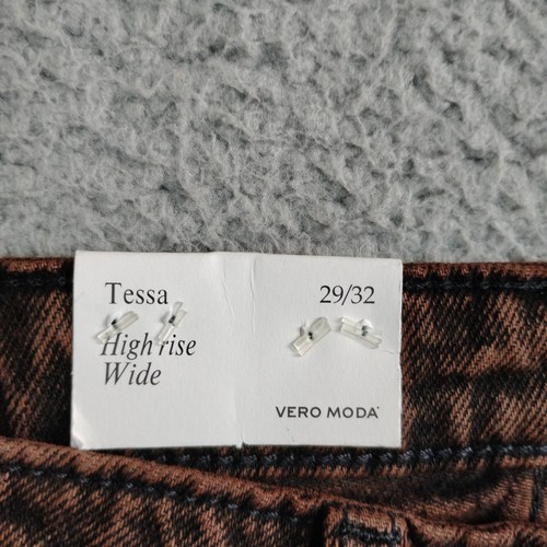 Vero Moda Jeans Womens 29 Chocolate Pie Brown Tessa High Rise Wide Leg NEW - Picture 10 of 16