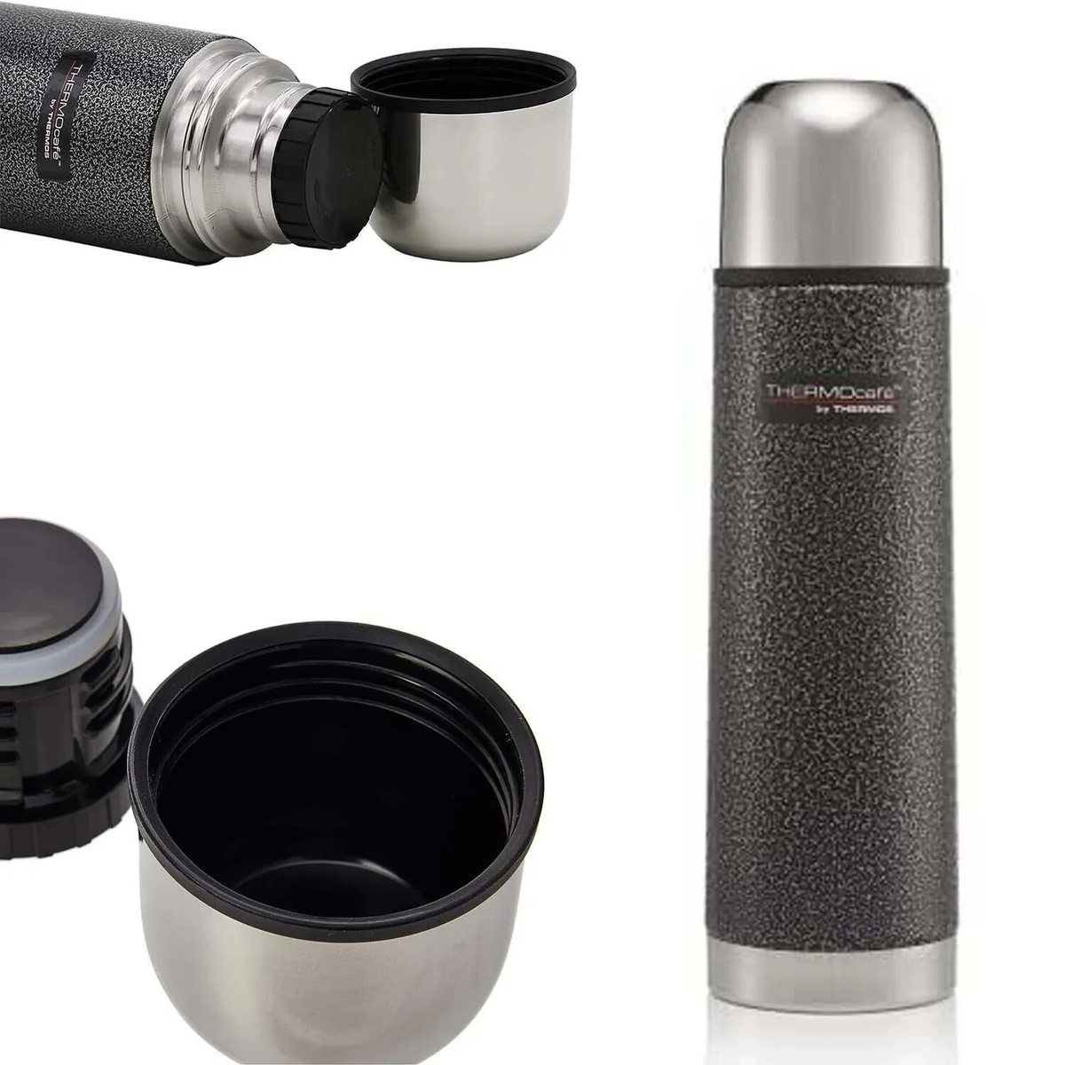 Thermos Stainless Steel Vacuum Insulated Flask Black Silver 500ml  187011