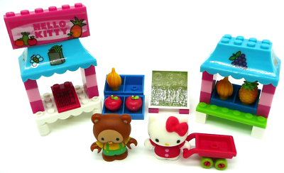 Hello Kitty Fruit Market Mega Bloks Set 10878 Parts + Pieces Lot