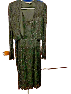 VTG J.R.T. Women's Sz 14 Sequin Beaded Lace Cocktail Dress with