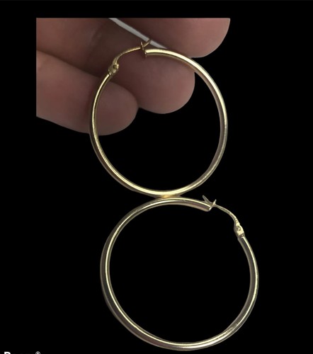 Sterling Silver Vermeil Hoop Signed FAS Earrings