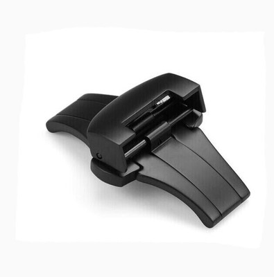 Gebürstet schwarz 22mm Edelstahl-Faltschließe Faltschließe Buckle für Panerai DE