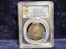GREAT BRITAIN 1887 FLORIN JUBILEE HEAD PCGS AU50 S-3925 Jubilee Head