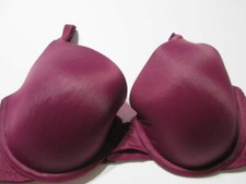 Victoria Secret Size Bra 32DD Bra Burgundy Underwired Lined Adjustable Lingerie