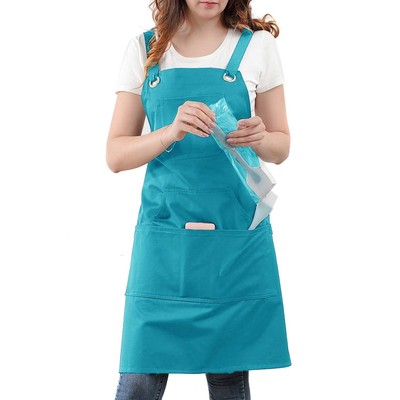 Professional Kitchen Artist Apron, Cross Back + Quick Release Buckle + 6 Pock...