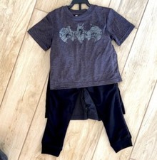 Batman 3 Piece T-Shirt Shorts Pants Black Gray 2T