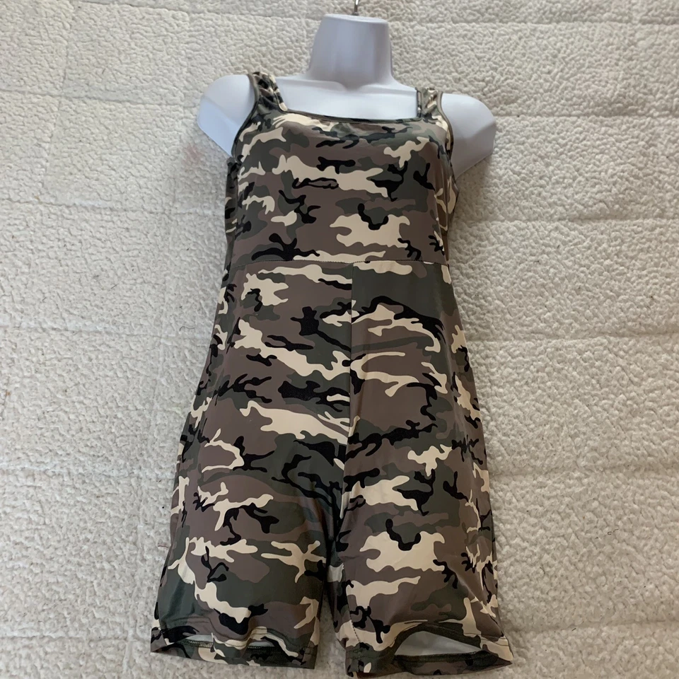 Sexy Camuflaje Estampado Mameluco Bodycon Mono Pantalones Cortos Body Gimnasio Entrenamiento Mediano Foto 4 de 4