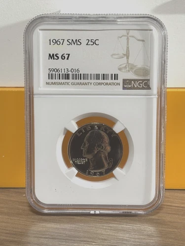 1967 SMS Washington Quarter Certified MS 67 by NGC