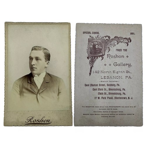 LEBANON PA 1880s 1890s Victorian Young Man Suit Tie Cabinet Card - Picture 1 of 5